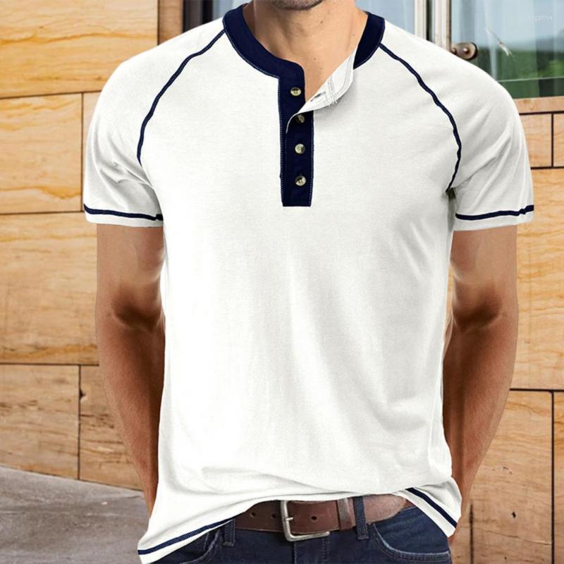 Men's T Shirts Men Shirt Color Matching Buttons Closure Collar Breathable Quick Dry Streetwear Cotton Short Sleeve Henley, Black
Men's T Shirts Men Shirt Color Matching Buttons Closure Collar Breathable Quick Dry Streetwear Cotton Short Sleeve Henley, Black
