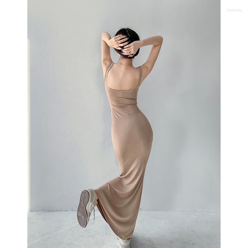 Casual Dresses Summer Black Dress Women's Straps Sleeveless Brown Korean Fashion Sexy Backless Square Neck Suspender Fishtail Skirt
Casual Dresses Summer Black Dress Women's Straps Sleeveless Brown Korean Fashion Sexy Backless Square Neck Suspender Fishtail Skirt