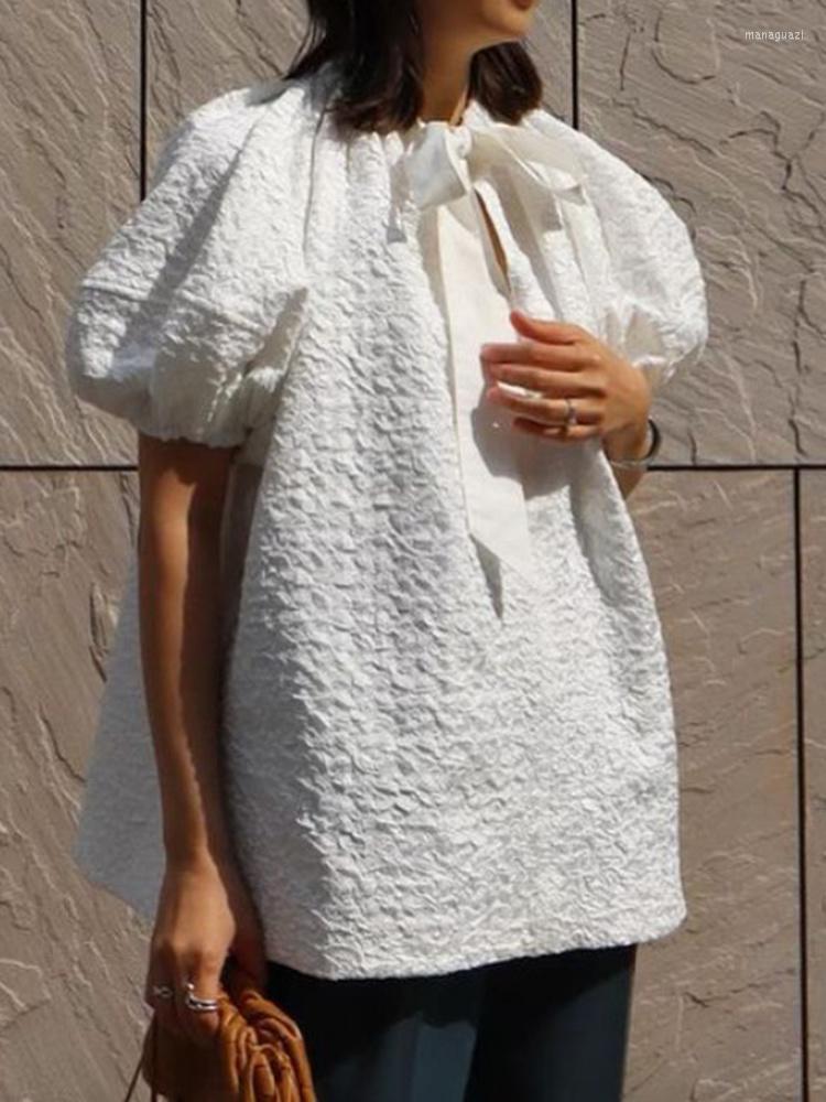 Women' Blouses Designer Blouse For Women Round Neck Puff Sleeevs Solid Color Causal Tops Fashion Female Clothing 2023 H268, White
Women' Blouses Designer Blouse For Women Round Neck Puff Sleeevs Solid Color Causal Tops Fashion Female Clothing 2023 H268, White