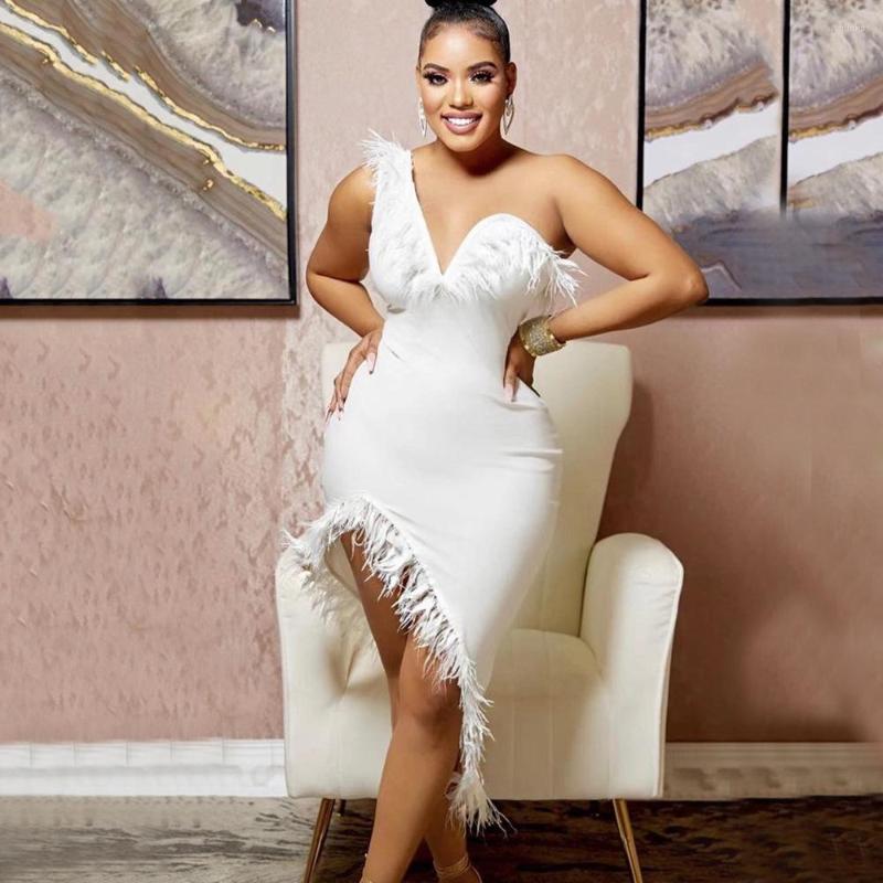 Casual Dresses Sexy One Shoulder Bandages Dress 2023 Women Feathers Elegant Clothes Club Party Celebrity Bodycon, White
Casual Dresses Sexy One Shoulder Bandages Dress 2023 Women Feathers Elegant Clothes Club Party Celebrity Bodycon, White