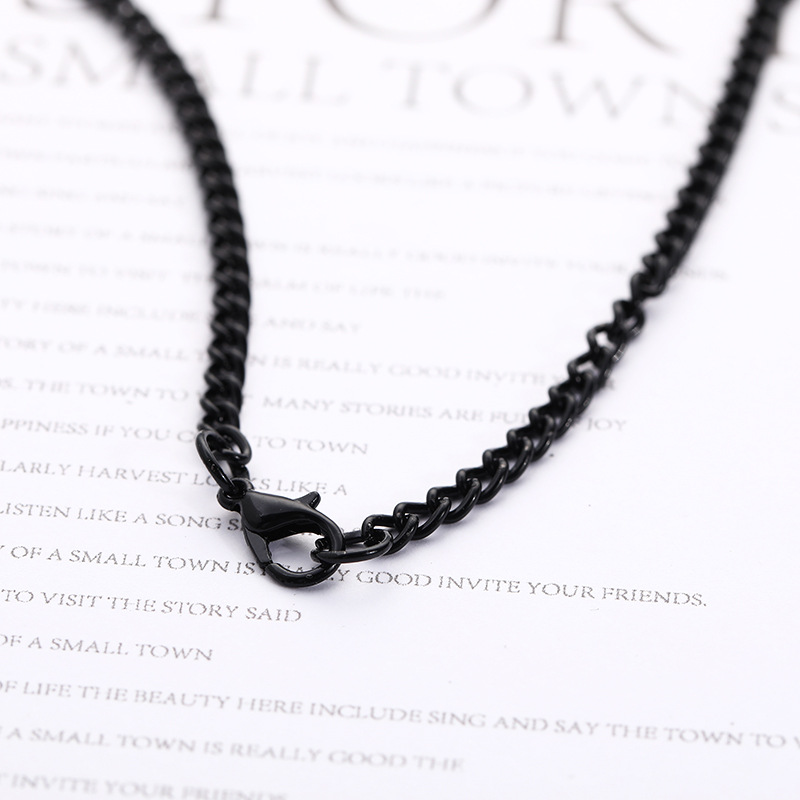 MOOHAM Polished Cross with Necklace Men Filled Silver Black Gold Stainless Steel Plain Pendant Chain 24 Inch Collection Men's