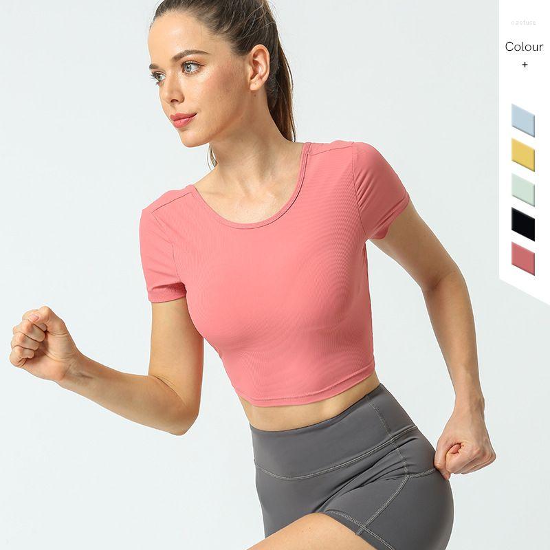 Active Shirts Women T-Shirt European American Short-Sleeved With Chest Pads Running Fitness Yoga Clothing Nude Beauty Back Tight Sports Top
Active Shirts Women T-Shirt European American Short-Sleeved With Chest Pads Running Fitness Yoga Clothing Nude Beauty Back Tight Sports Top