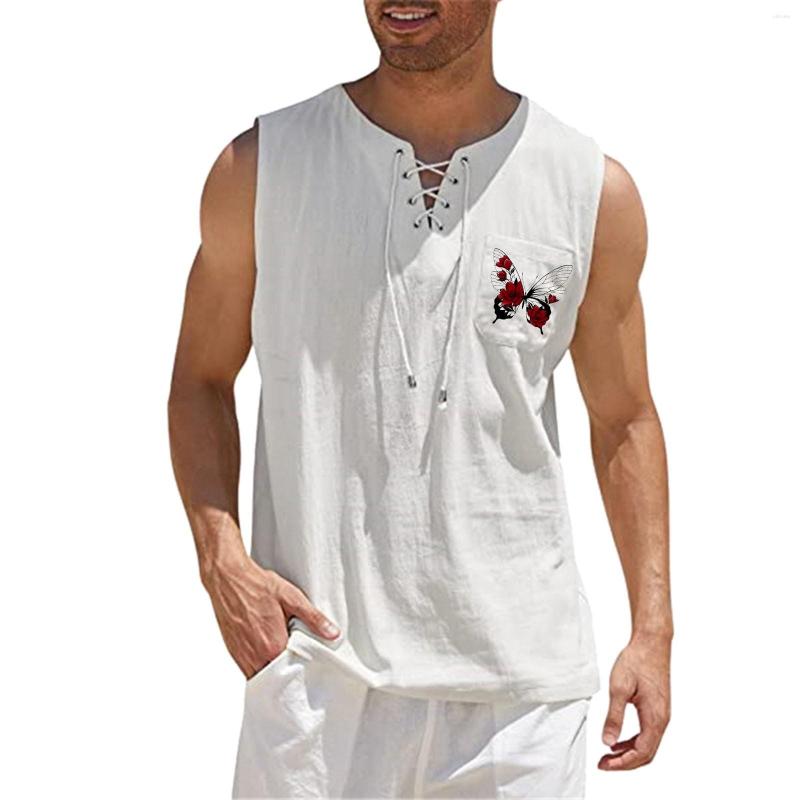 Men's Tank Tops Men Summer Fashion Cotton Linen Casual Sports Sleeveless Top Loose Lace Up V-Neck Butterfly Pocket Fitness Tees Shirt, Grey
Men's Tank Tops Men Summer Fashion Cotton Linen Casual Sports Sleeveless Top Loose Lace Up V-Neck Butterfly Pocket Fitness Tees Shirt, Grey