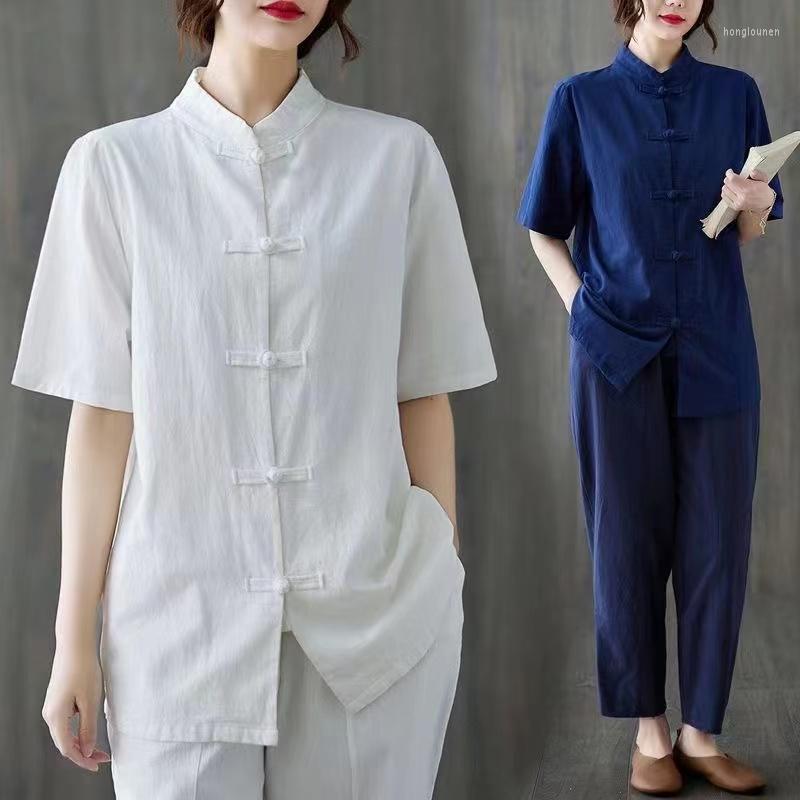 Ethnic Clothing Spring Autumn Cotton Linen Retro Stand Collar Buckle Ladies Tops Chinese Style Shirts Loose Tai Chi Clothes Zen Women's
Ethnic Clothing Spring Autumn Cotton Linen Retro Stand Collar Buckle Ladies Tops Chinese Style Shirts Loose Tai Chi Clothes Zen Women's