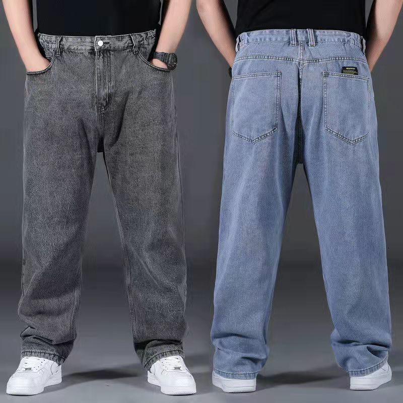 Mens Jeans Oversized Men Cotton Denim Pants 10XL Clothing Streetwear Male Breathable Loose Trousers Elastic Waist Casual 230420