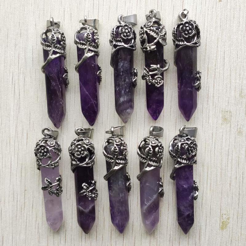 Pendant Necklaces Natural Amethysts Stone Alloy Flower Hexagonal Pendants For Making Diy Jewerly Necklace Wholesale 6pcs/lot
Pendant Necklaces Natural Amethysts Stone Alloy Flower Hexagonal Pendants For Making Diy Jewerly Necklace Wholesale 6pcs/lot