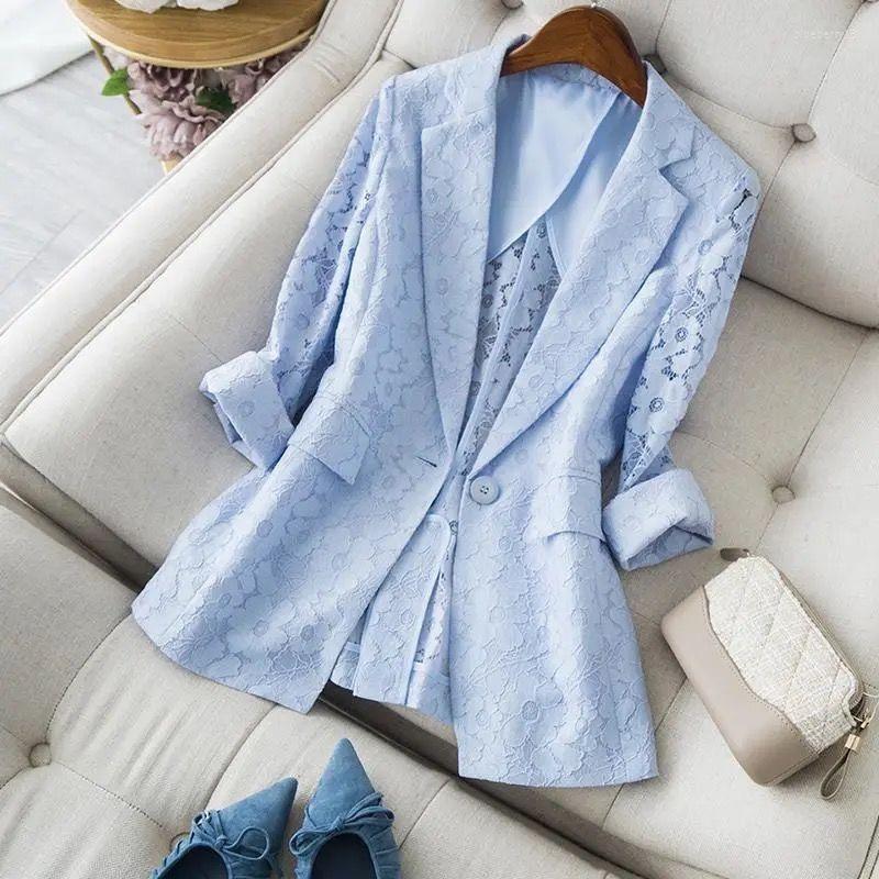 Women's Suits Women White Lace Suit Jacket 2023 Summer Sunscreen Western-Style High-End Small Top Female Slim Blazer Coat, Blue
Women's Suits Women White Lace Suit Jacket 2023 Summer Sunscreen Western-Style High-End Small Top Female Slim Blazer Coat, Blue