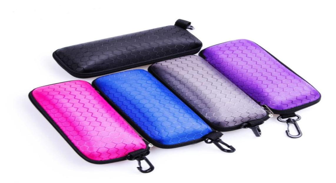 

Protable Rectangle Zipper Sunglasses Hard Eye Glasses Case Protector Box Eyewear Cases Bags Travel Pack Pouch Case 5 colors6039795