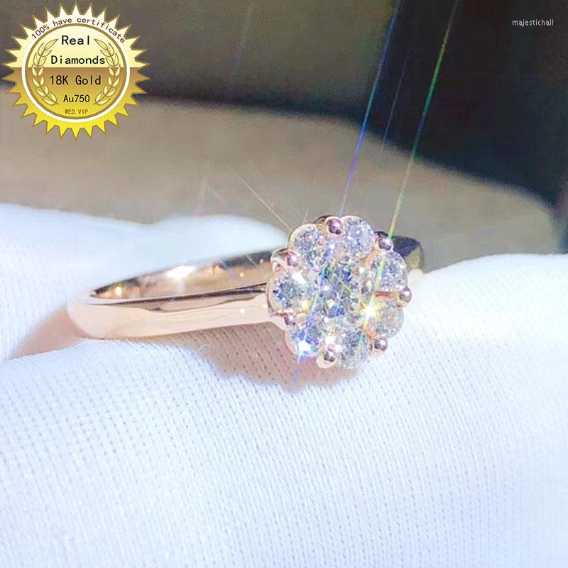 Cluster Rings 18k Gold Diamond Ring Engagement&Wedding Natural Real Jewellery Have Certificate
Cluster Rings 18k Gold Diamond Ring Engagement&Wedding Natural Real Jewellery Have Certificate