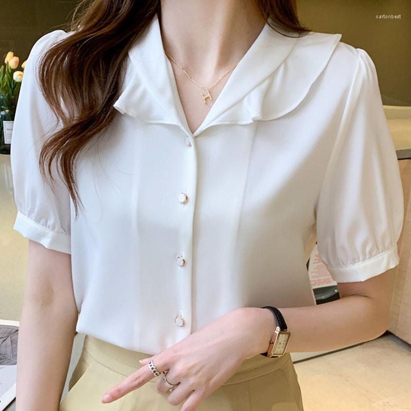Women' Blouses 2023 Summer Loose Casual Blouse And Tops Women Clothing White Short Sleeve Button Up Shirt Harajuku RUFFLES V-Neck 2805
Women' Blouses 2023 Summer Loose Casual Blouse And Tops Women Clothing White Short Sleeve Button Up Shirt Harajuku RUFFLES V-Neck 2805