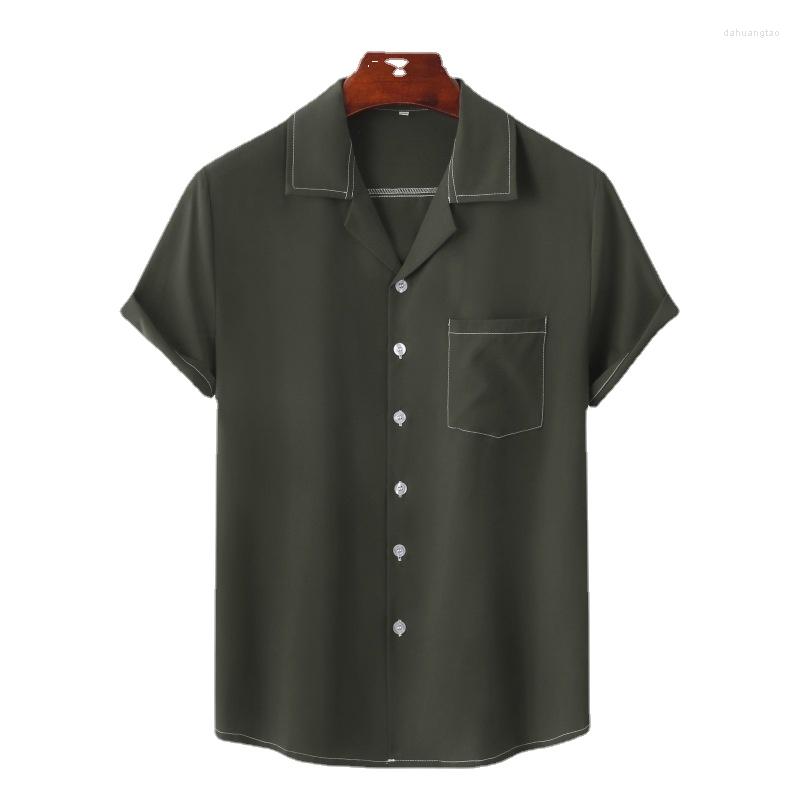 Men's Casual Shirts Summer For Men Fashion Tops Trend Solid Color Lapel Short-sleeved Shirt Camisas Para HombreMen Clothing, Dark green
Men's Casual Shirts Summer For Men Fashion Tops Trend Solid Color Lapel Short-sleeved Shirt Camisas Para HombreMen Clothing, Dark green