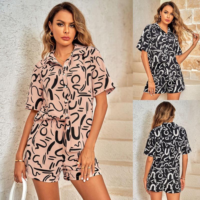 Women's Tracksuits 2023 Summer Women Fashion Short Sleeves Printing Lapel Female Button Casual Loose Shorts Suits Lady Office, Black
Women's Tracksuits 2023 Summer Women Fashion Short Sleeves Printing Lapel Female Button Casual Loose Shorts Suits Lady Office, Black