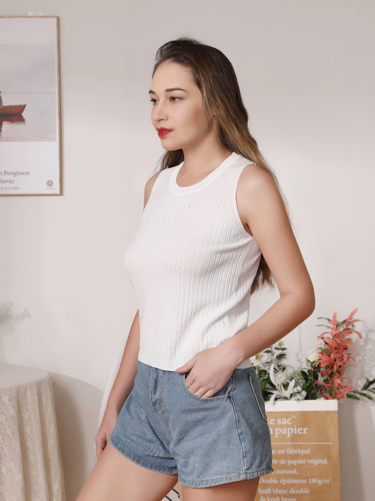 Camisoles Tanks Knitted Women Tank Underwear Sexy Padded V Neck Backless Crop Camisole Female Sleeveless Solid Intimate Lingerie Tops 230420