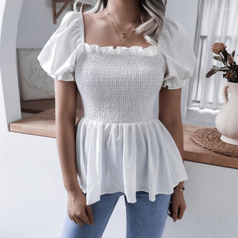 Women' Blouses Summer Women Solid Color Lantern Sleeve Hem Ruffle Chiffon Top For Ladies Fashion All Match, Black
Women' Blouses Summer Women Solid Color Lantern Sleeve Hem Ruffle Chiffon Top For Ladies Fashion All Match, Black