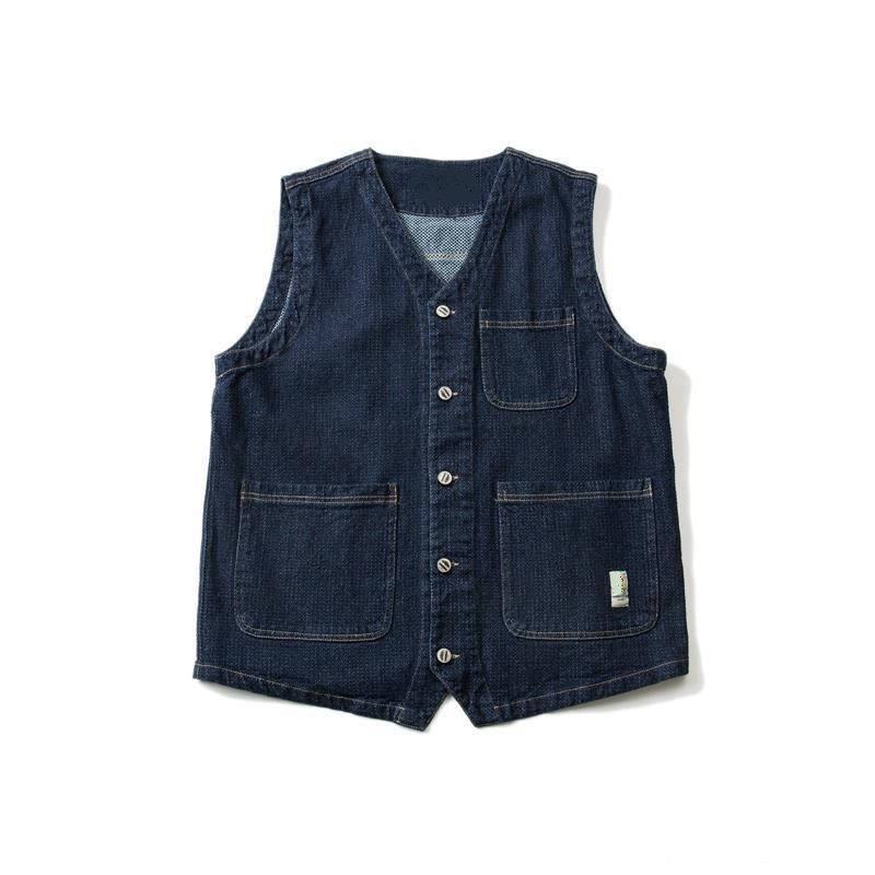 Men's Vests Vest Japanese Fashion Waistcoat Trend Men Clothing Vneck Solid Wild Singlebreasted Sleeveless Cargo Jacket Male 230420