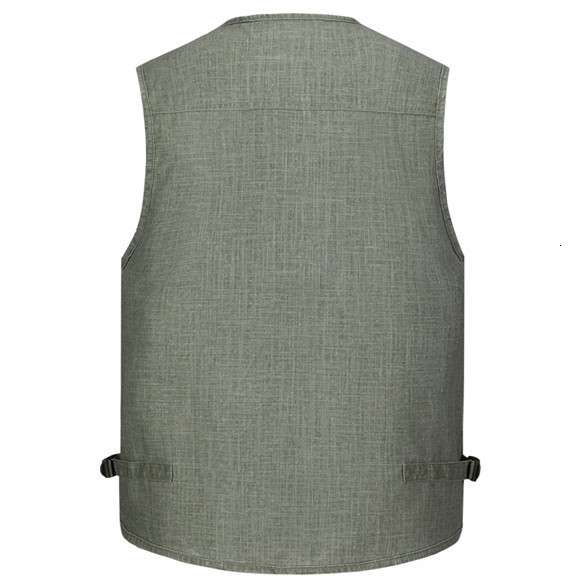 Men's Vests Grand Summer Casual Large Size Olympina Mens Blue Male Sleeveless Zipper Waistcoats Comfortable Plus XL5XL DA755 230420