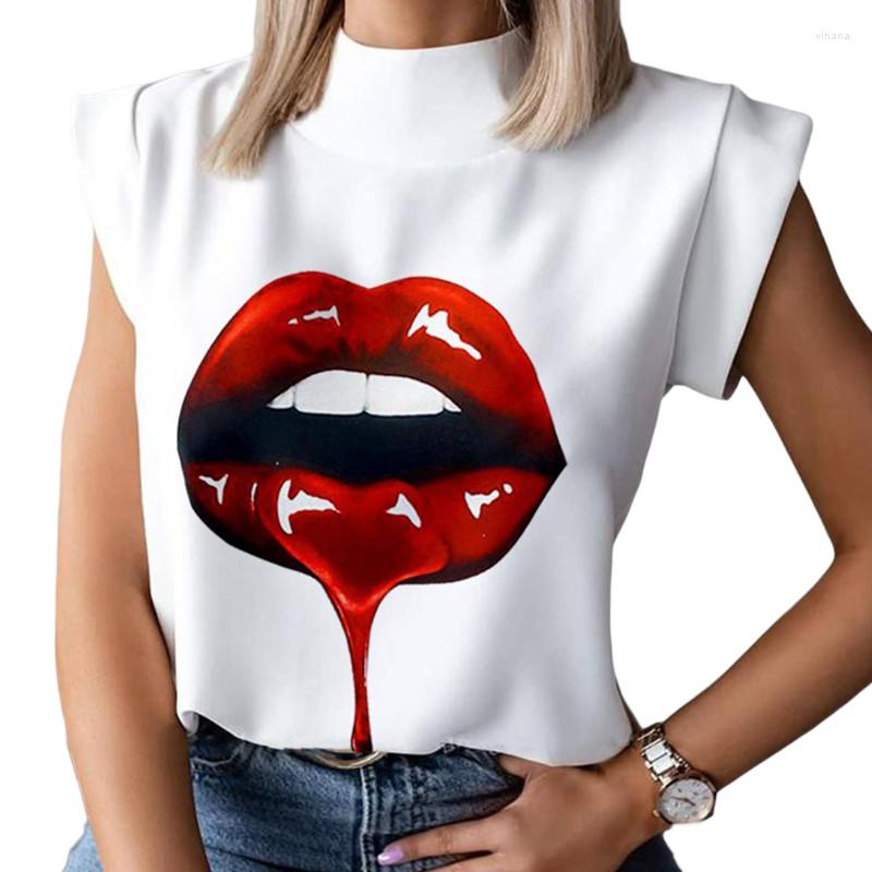 Women' T Shirts Women Short Sleeve Stand Collar Lips Pineapple Print Top Summer Fashion Tops For Shopping Daily Wear
Women' T Shirts Women Short Sleeve Stand Collar Lips Pineapple Print Top Summer Fashion Tops For Shopping Daily Wear