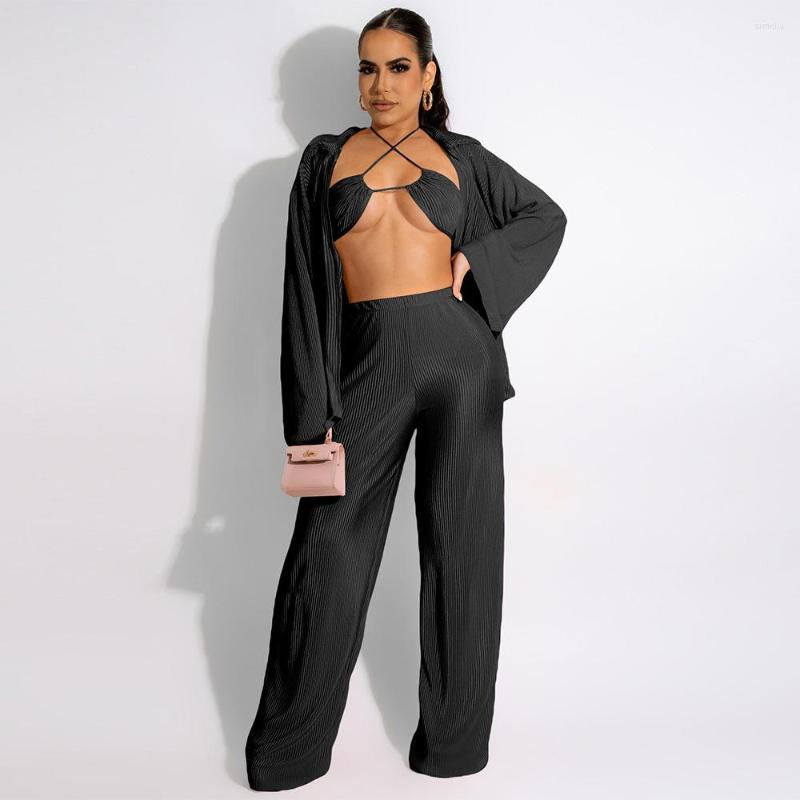 Women' Two Piece Pants LFRVZ 2023 Autumn High-end Chiffon Casual Office Lady Full Sleeve Long Wide Leg 1 Bikini Top Women 3 Set, Black
Women' Two Piece Pants LFRVZ 2023 Autumn High-end Chiffon Casual Office Lady Full Sleeve Long Wide Leg 1 Bikini Top Women 3 Set, Black