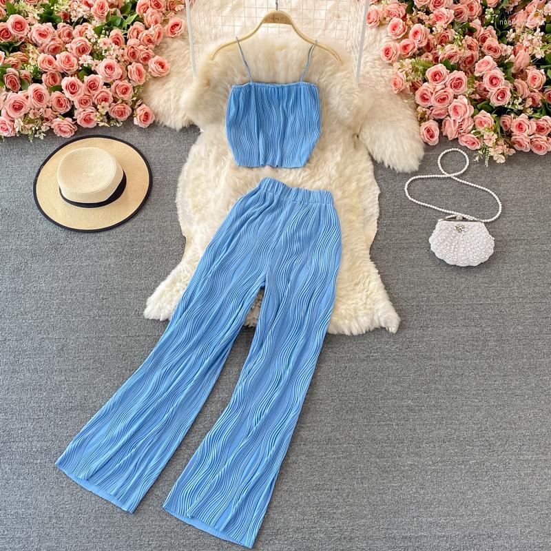 Women's Two Piece Pants LUKAXSIKAX 2023 Summer Women Sets Sexy Strap Crop Top And High Waist Wide Leg Long Set, Black
Women's Two Piece Pants LUKAXSIKAX 2023 Summer Women Sets Sexy Strap Crop Top And High Waist Wide Leg Long Set, Black