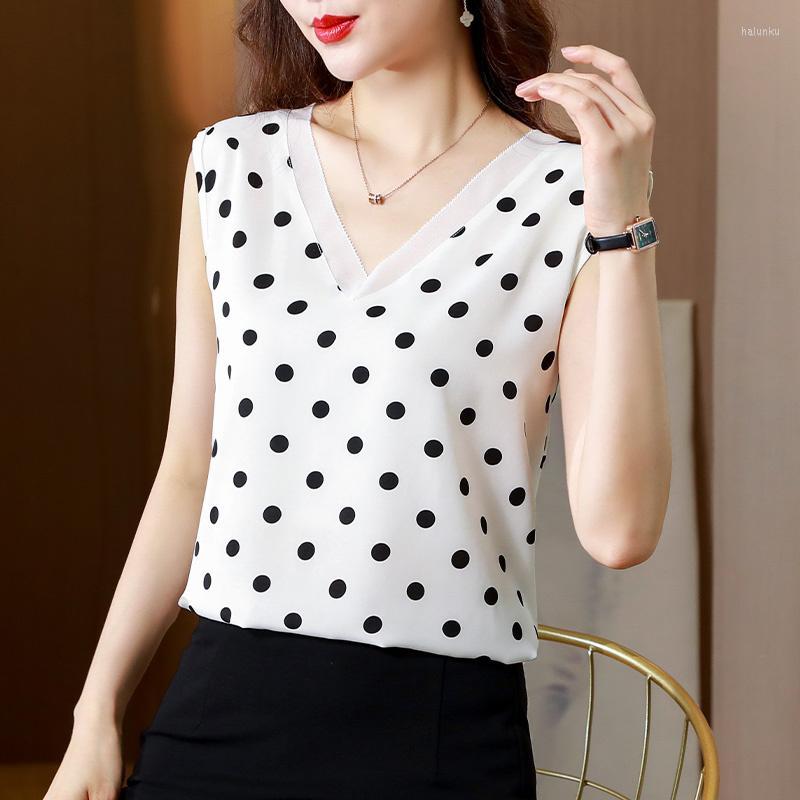 Women's Blouses Summer Polka Dot Chiffon Blouse For Women Fashion 2023 Lace Sleeveless Shirt V Neck Elegant Loose Casual Shirts Youth Tops, White
Women's Blouses Summer Polka Dot Chiffon Blouse For Women Fashion 2023 Lace Sleeveless Shirt V Neck Elegant Loose Casual Shirts Youth Tops, White