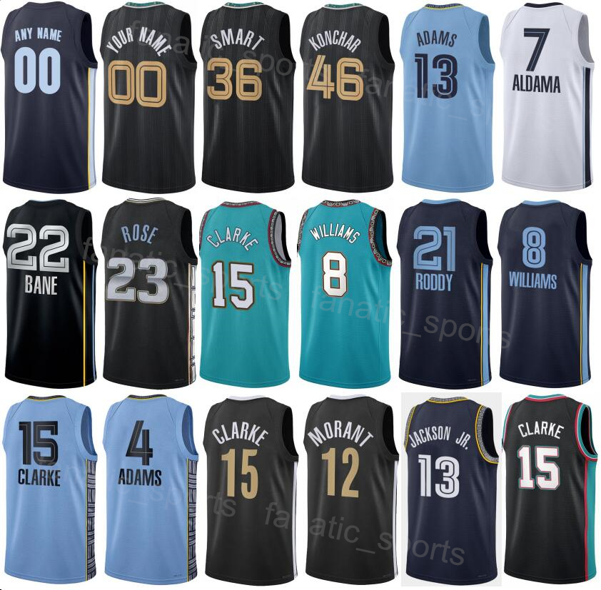 Print Basketball Men Youth Brandon Clarke Jersey 15 City Santi Aldama 7 Luke Kennard 10 Ja Morant 12 Desmond Bane 22 Jaren Jackson Jr 13 Team Custom Name Number Color