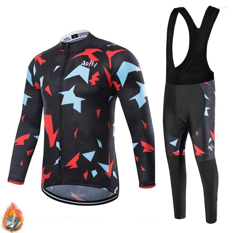 Racing Sets Men's Winter Cycling Suit Black Thermal Fleece Long Sleeve Clothes Sportswear Autumn Riding Bike MTB With Gel Bib Pants, A035
Racing Sets Men's Winter Cycling Suit Black Thermal Fleece Long Sleeve Clothes Sportswear Autumn Riding Bike MTB With Gel Bib Pants, A035