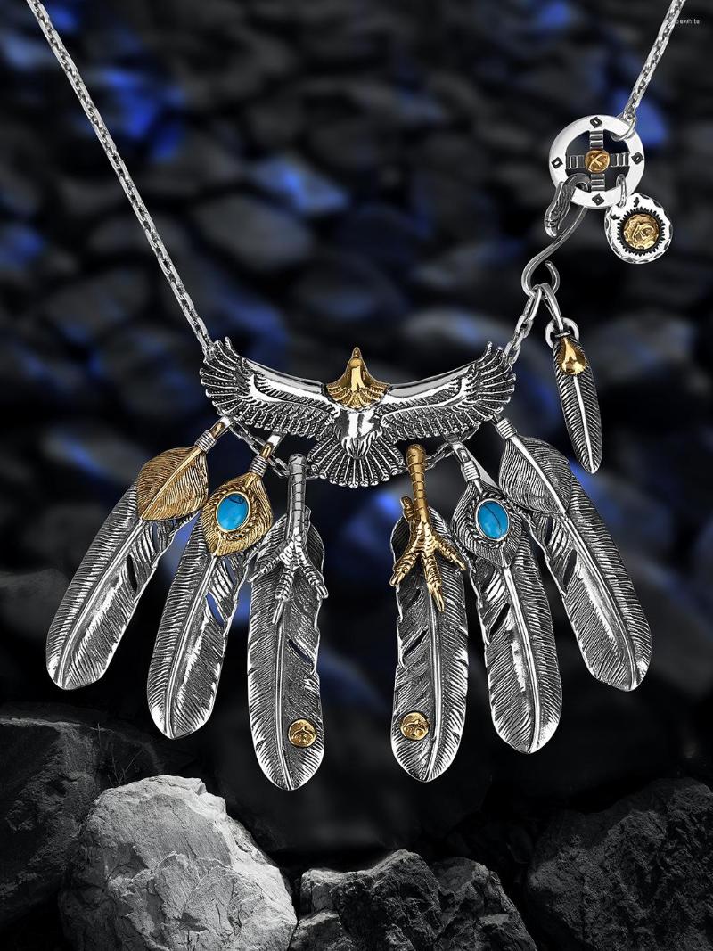 Pendant Necklaces SR Gaoqiao Vintage Eagle Feather Men's Necklace Women's Fashion Brand Hip-hop Personality Versatile Couple
Pendant Necklaces SR Gaoqiao Vintage Eagle Feather Men's Necklace Women's Fashion Brand Hip-hop Personality Versatile Couple