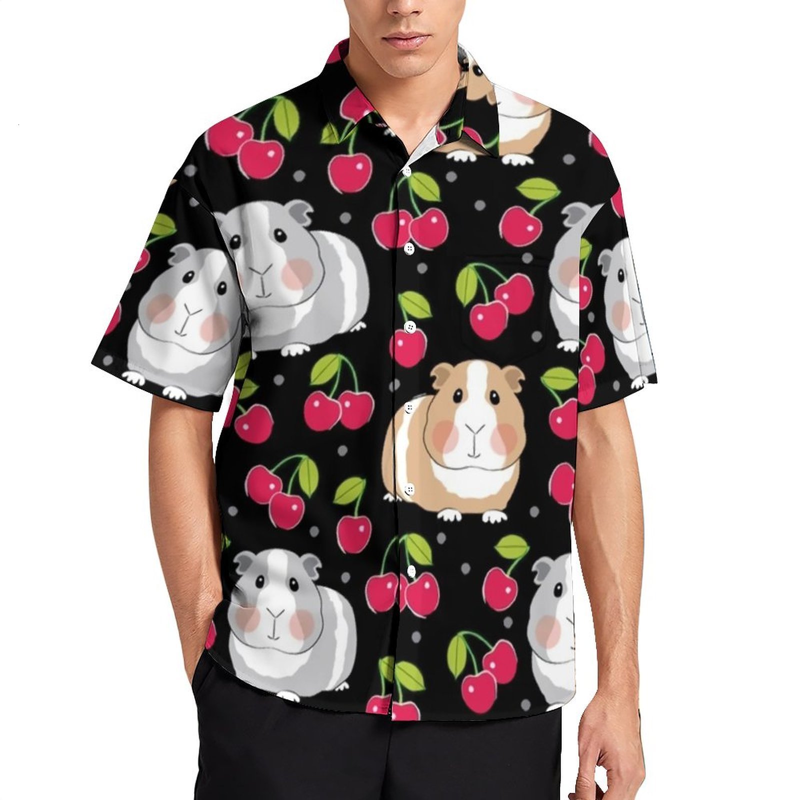 Men's Casual Shirts Hawaiian Beach Summer Shirt 3D Printed Cute Guinea Pig Men Women Retro Oversized Vocation Short Sleeve 230420