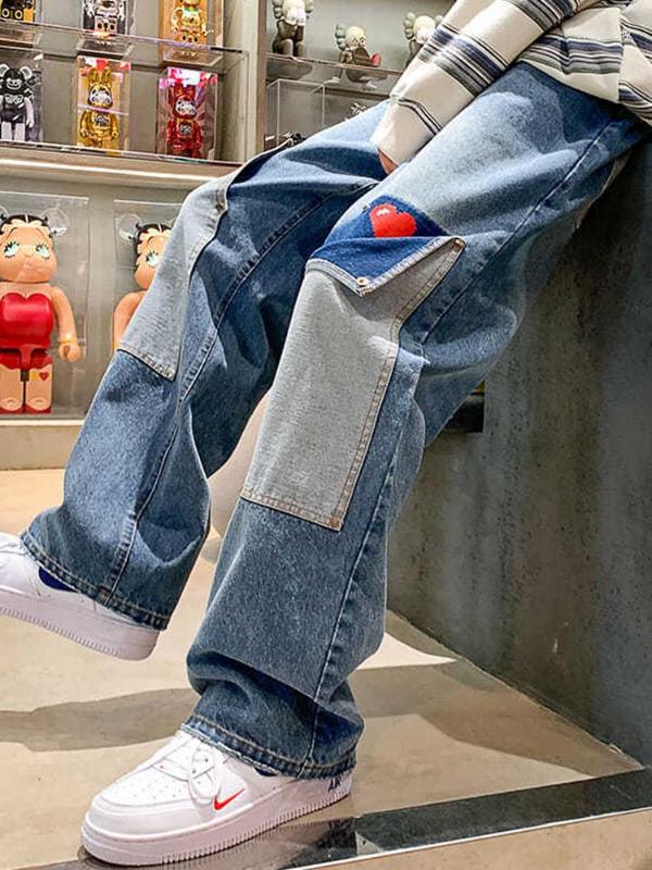 Men' Jeans Men Patchwork Multi-Pocket Couple Denim Pants Beggar Style Cargo High Street Casual Male Streetwear, K588 dark blue
Men' Jeans Men Patchwork Multi-Pocket Couple Denim Pants Beggar Style Cargo High Street Casual Male Streetwear, K588 dark blue