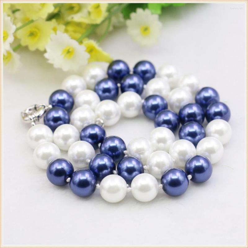 Chains Fashion 2color White Blue Multicoor 10mm Round Shell Pearl Necklace Knotted Between Every Beads Hand Made Jewelry Making Design
Chains Fashion 2color White Blue Multicoor 10mm Round Shell Pearl Necklace Knotted Between Every Beads Hand Made Jewelry Making Design