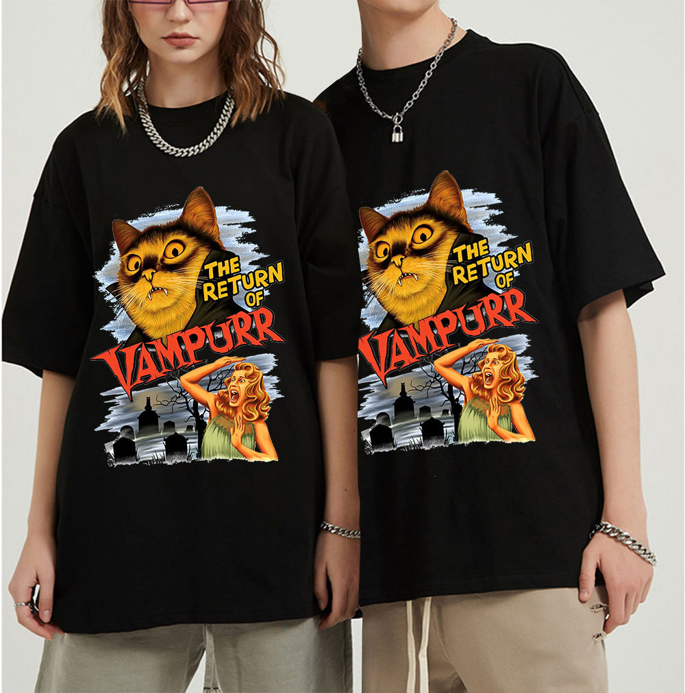Men s T Shirts Men Women T Cat The Return of Vampurr Cotton Tee Short Sleeve Horror Halloween T Round Neck Clothing Plus Size 230420, Red
Men s T Shirts Men Women T Cat The Return of Vampurr Cotton Tee Short Sleeve Horror Halloween T Round Neck Clothing Plus Size 230420, Red