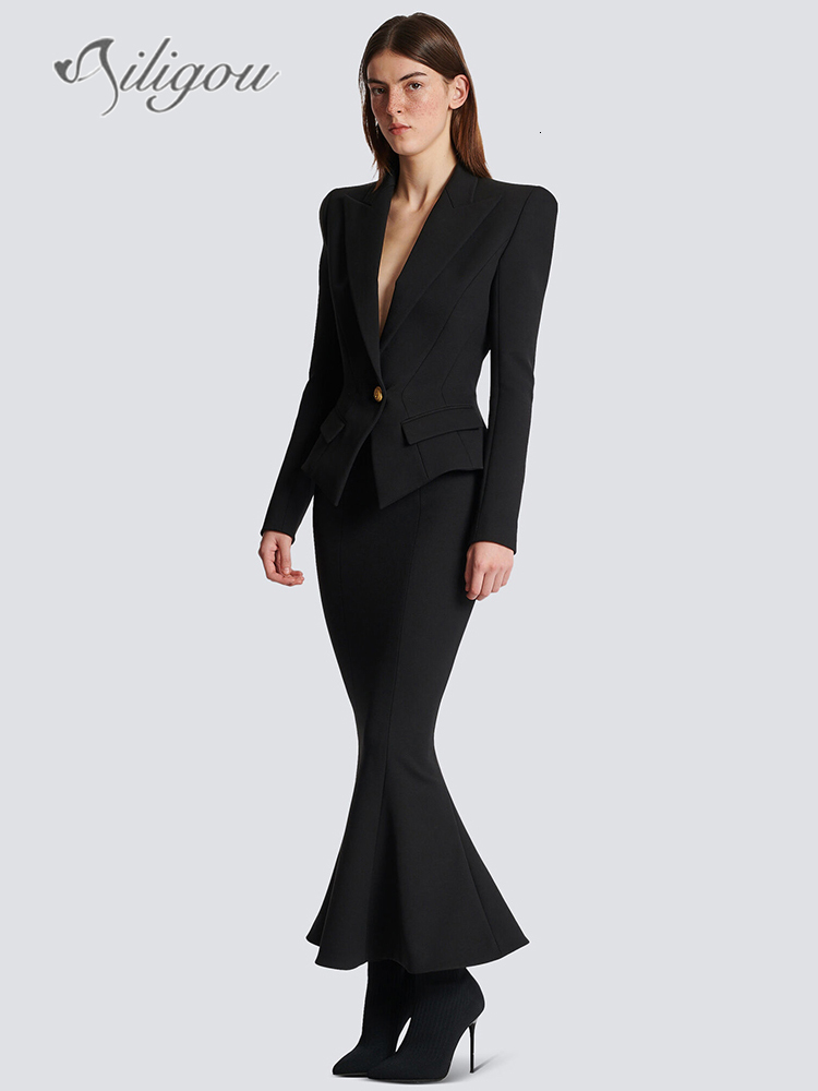 Skirts Ailigou 2023 Summer Women's Elastic Bodycon Bandage Mermaid Long Dres's Sexy and Elegant Pencil Skirt 230420