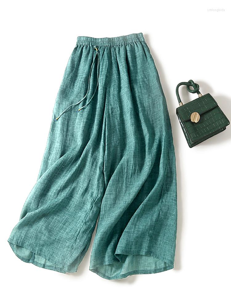 Women's Pants Double Layers Thin Wide Leg Summer High Waist Draped Slim Oversized Cotton Blended Straight Trousers With Lining, Blue
Women's Pants Double Layers Thin Wide Leg Summer High Waist Draped Slim Oversized Cotton Blended Straight Trousers With Lining, Blue