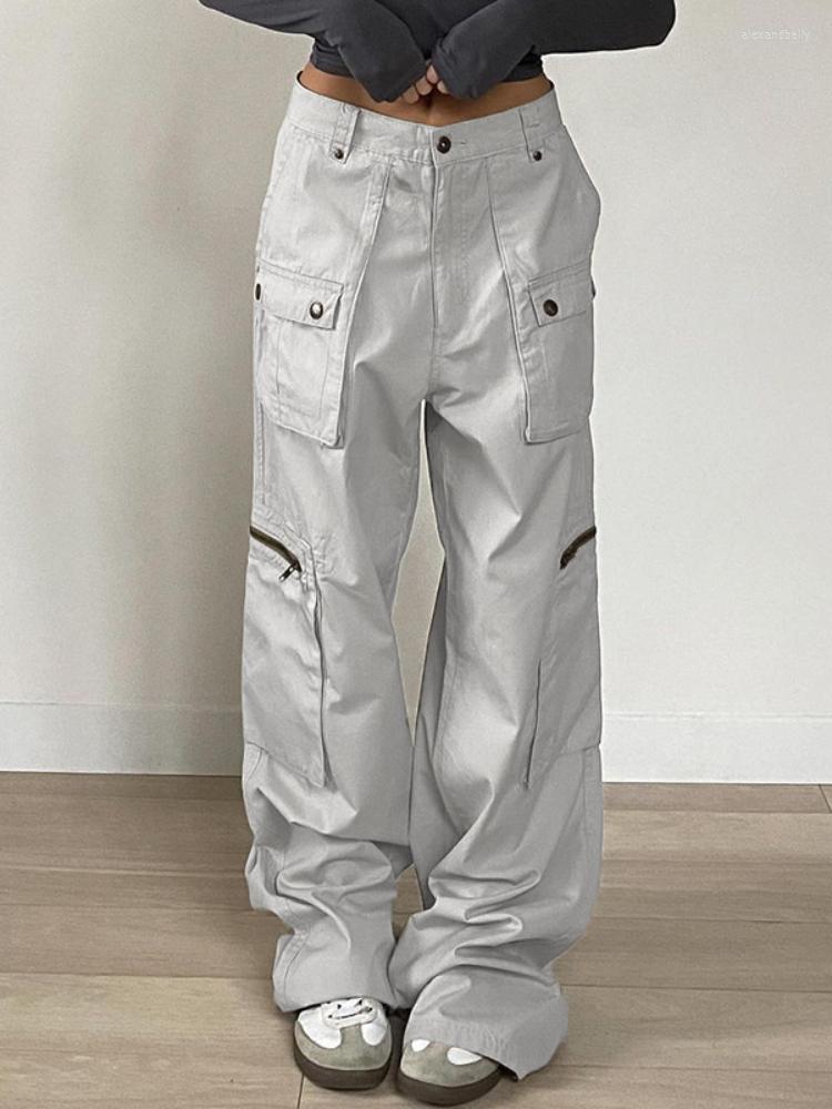 Women' Pants WeiYao Zipper Pockets Design Cargo Jeans Woman Vintage Casual Low Waist Straight Leg Denim Korean Fashion Streetwear, White
Women' Pants WeiYao Zipper Pockets Design Cargo Jeans Woman Vintage Casual Low Waist Straight Leg Denim Korean Fashion Streetwear, White