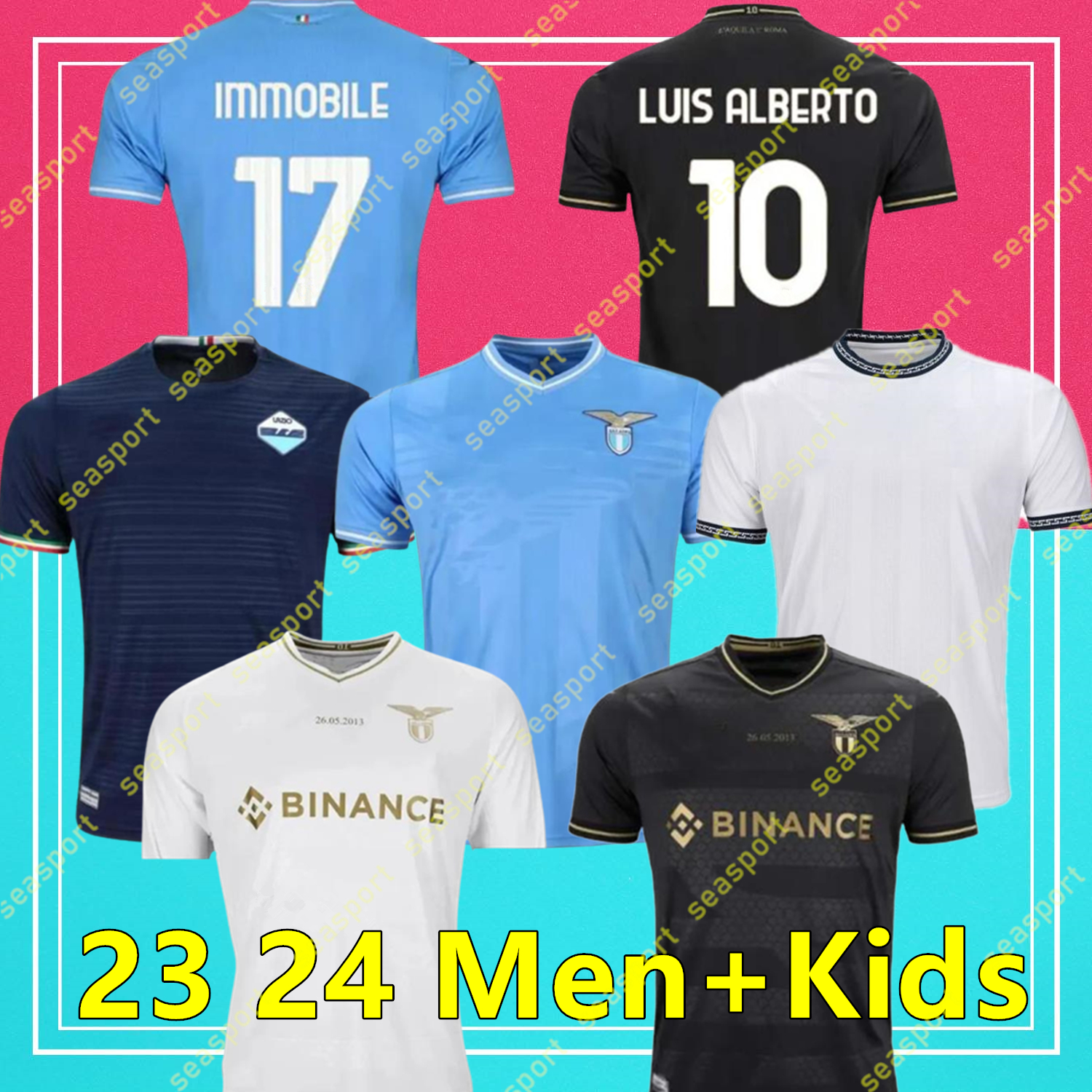 2023 2024 Lazio Immobile soccer Jerseys maglie 23 24 IMMOBILE LUIS BASTOS SERGEJ BADELJ LUCAS J.CORREA ZACCAGNI MARUSIC men kids kit football shirt 10th Anniversary
