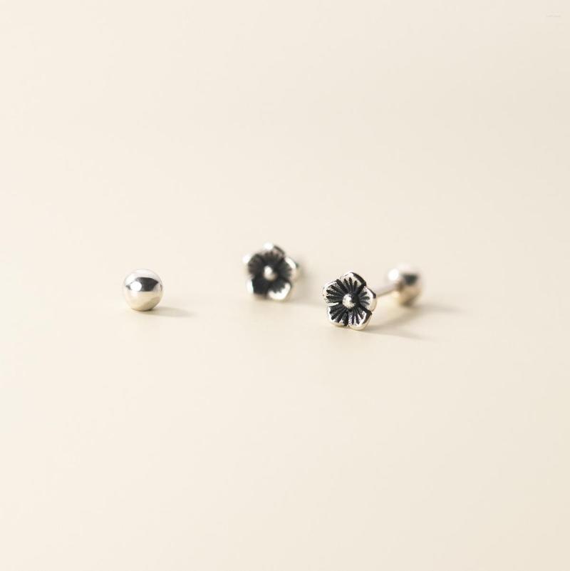 Stud Earrings LAVIFAM 925 Sterling Silver Mini Five-petal Flower Thai Old Threaded Studs Screw Bead Small Ear Bone Earring
Stud Earrings LAVIFAM 925 Sterling Silver Mini Five-petal Flower Thai Old Threaded Studs Screw Bead Small Ear Bone Earring