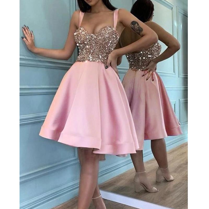 Party Dresses Spaghetti Beaded Bodice Short Homecoming Dress Satin Prom Sequins Gown Graduation, Purple
Party Dresses Spaghetti Beaded Bodice Short Homecoming Dress Satin Prom Sequins Gown Graduation, Purple