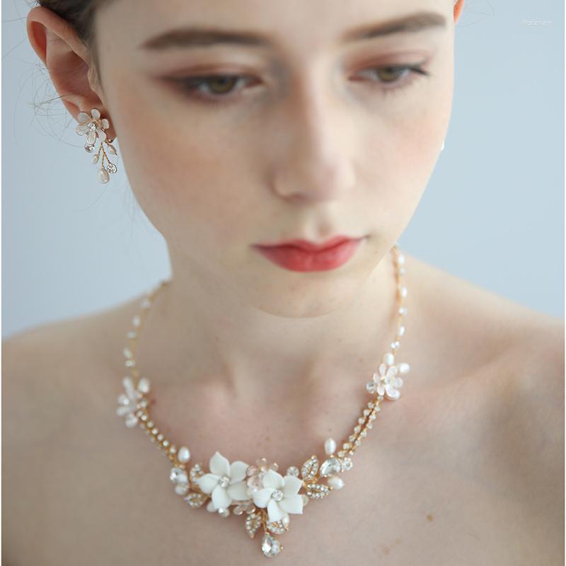Necklace Earrings Set Delicate Floral Bridal With Freshwater Pearls Women Jewelrys Handmade Wedding Prom Jewelry, Picture shown
Necklace Earrings Set Delicate Floral Bridal With Freshwater Pearls Women Jewelrys Handmade Wedding Prom Jewelry, Picture shown