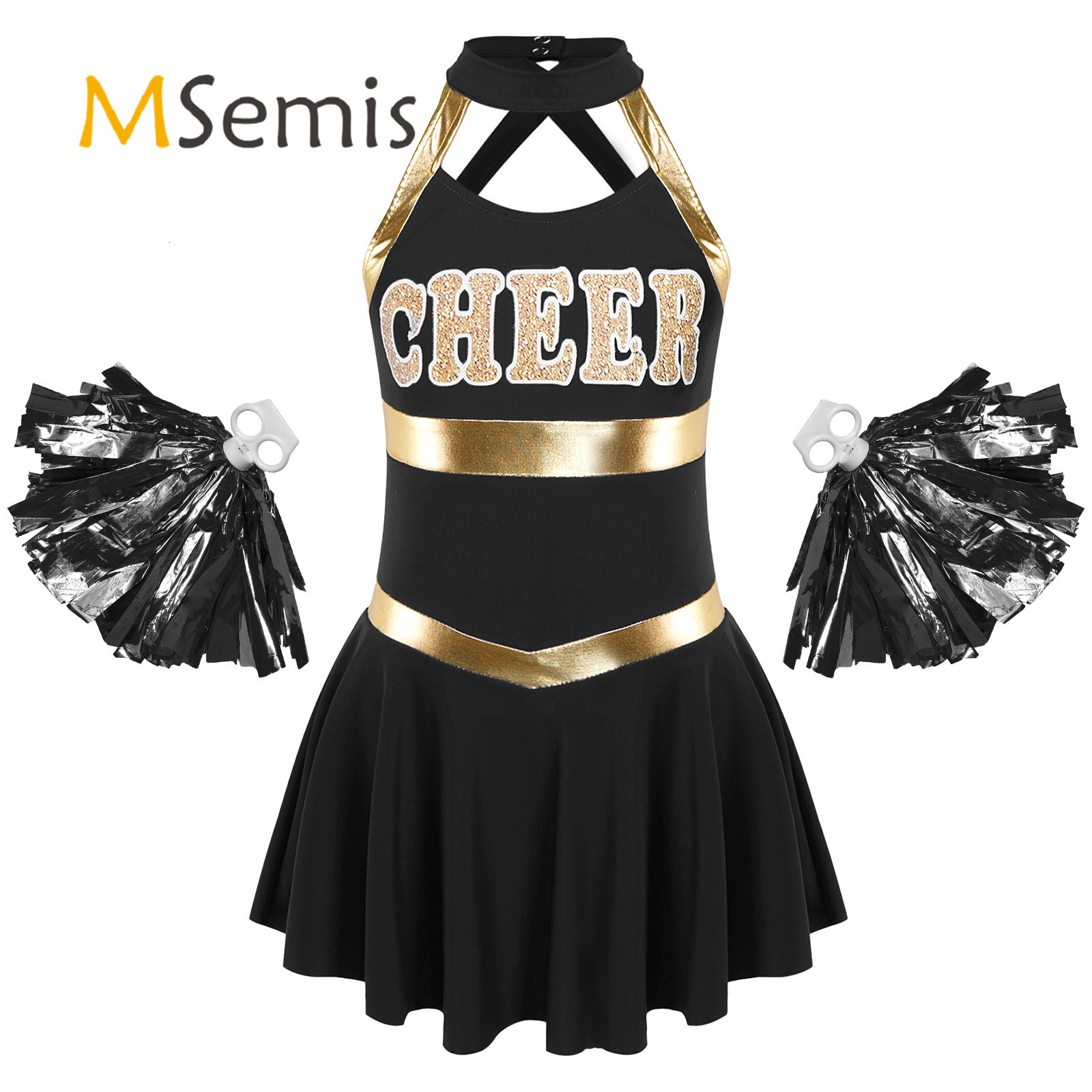 Cheerleading Kids Girls Cheerleading Uniform Sports Dance Dress Sleeveless Letters Printed Hollow Back Dress with 1 Pair Tassel Flower Balls 230420
Cheerleading Kids Girls Cheerleading Uniform Sports Dance Dress Sleeveless Letters Printed Hollow Back Dress with 1 Pair Tassel Flower Balls 230420