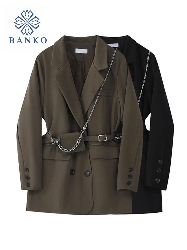 Pants 2021 AUTUMN WINTER WOMEN POCKET BIG SIZE BLAZER NEW LAPEL LONG SLEEVE LOOSE VINTAGE FIT JACKET WITH WAIST BAG TIDE FEMALE COATS, Brown
Pants 2021 AUTUMN WINTER WOMEN POCKET BIG SIZE BLAZER NEW LAPEL LONG SLEEVE LOOSE VINTAGE FIT JACKET WITH WAIST BAG TIDE FEMALE COATS, Brown