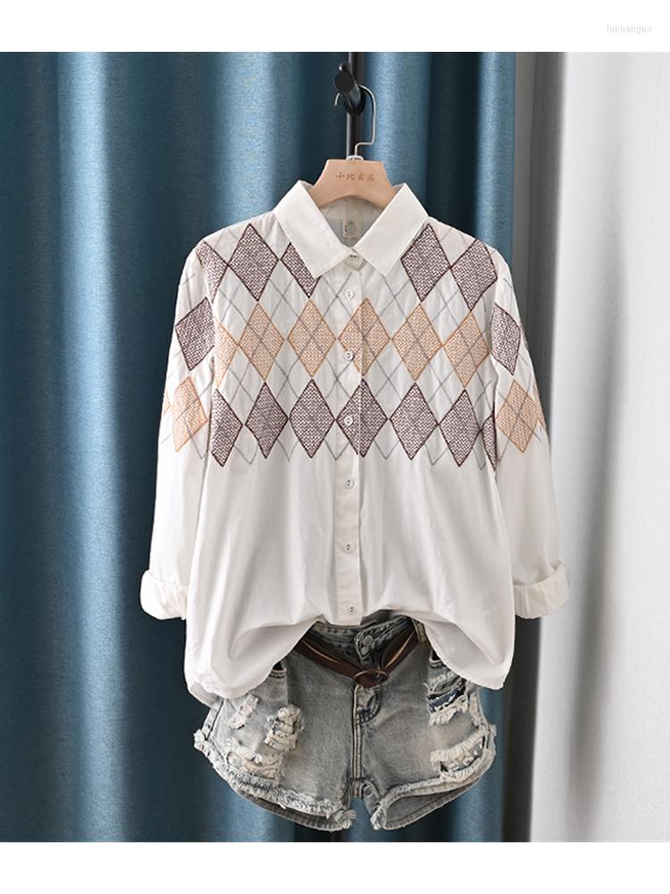 Women's Blouses Lamtrip Geometric Embroidery Plaid Cotton Long Sleeve Shirt Blouse 2023 Mori Girl, White
Women's Blouses Lamtrip Geometric Embroidery Plaid Cotton Long Sleeve Shirt Blouse 2023 Mori Girl, White