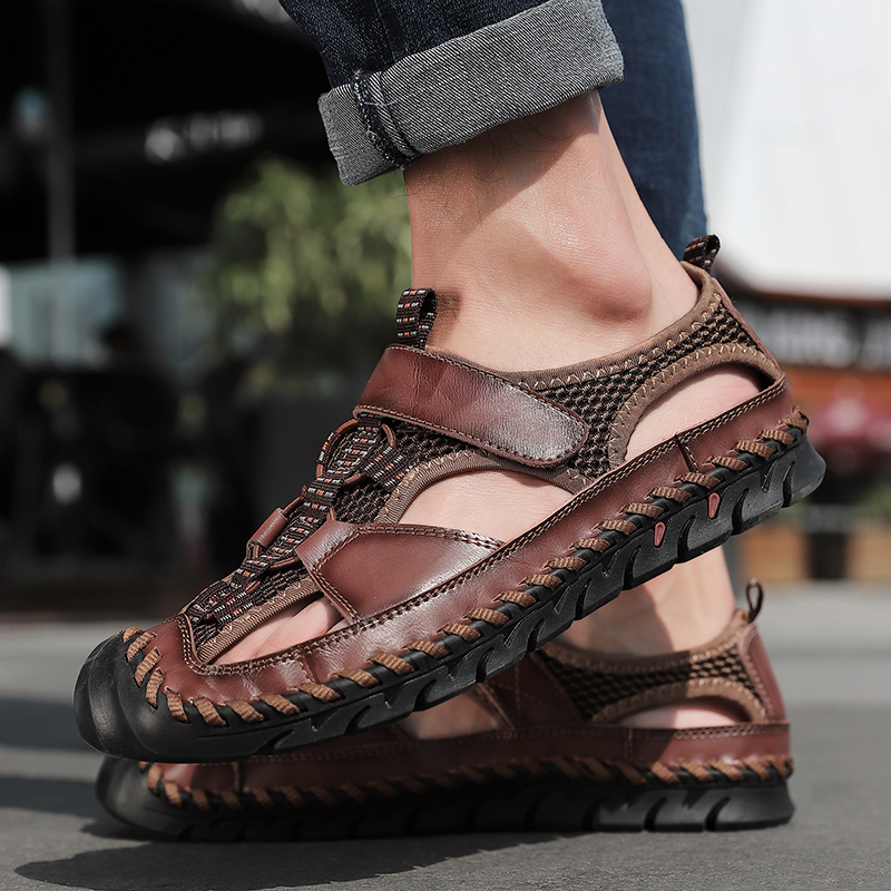 Sandals Men Brand Genuine Leather Summer New Casual Flat Sandals Roman Beach Footwear Male Sneakers Low Wedges Shoes Big Size 38-48 230420, Black
Sandals Men Brand Genuine Leather Summer New Casual Flat Sandals Roman Beach Footwear Male Sneakers Low Wedges Shoes Big Size 38-48 230420, Black