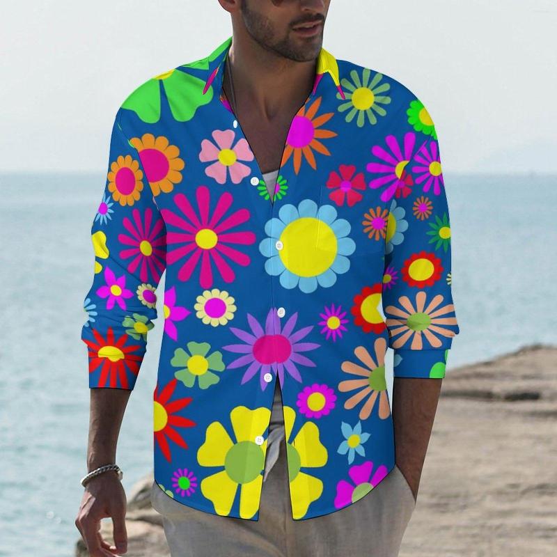 Men' Casual Shirts Flower Power Funny Shirt Man Colorful Floral Spring Cool Blouses Long Sleeve Graphic Oversize Clothing, Style-7
Men' Casual Shirts Flower Power Funny Shirt Man Colorful Floral Spring Cool Blouses Long Sleeve Graphic Oversize Clothing, Style-7