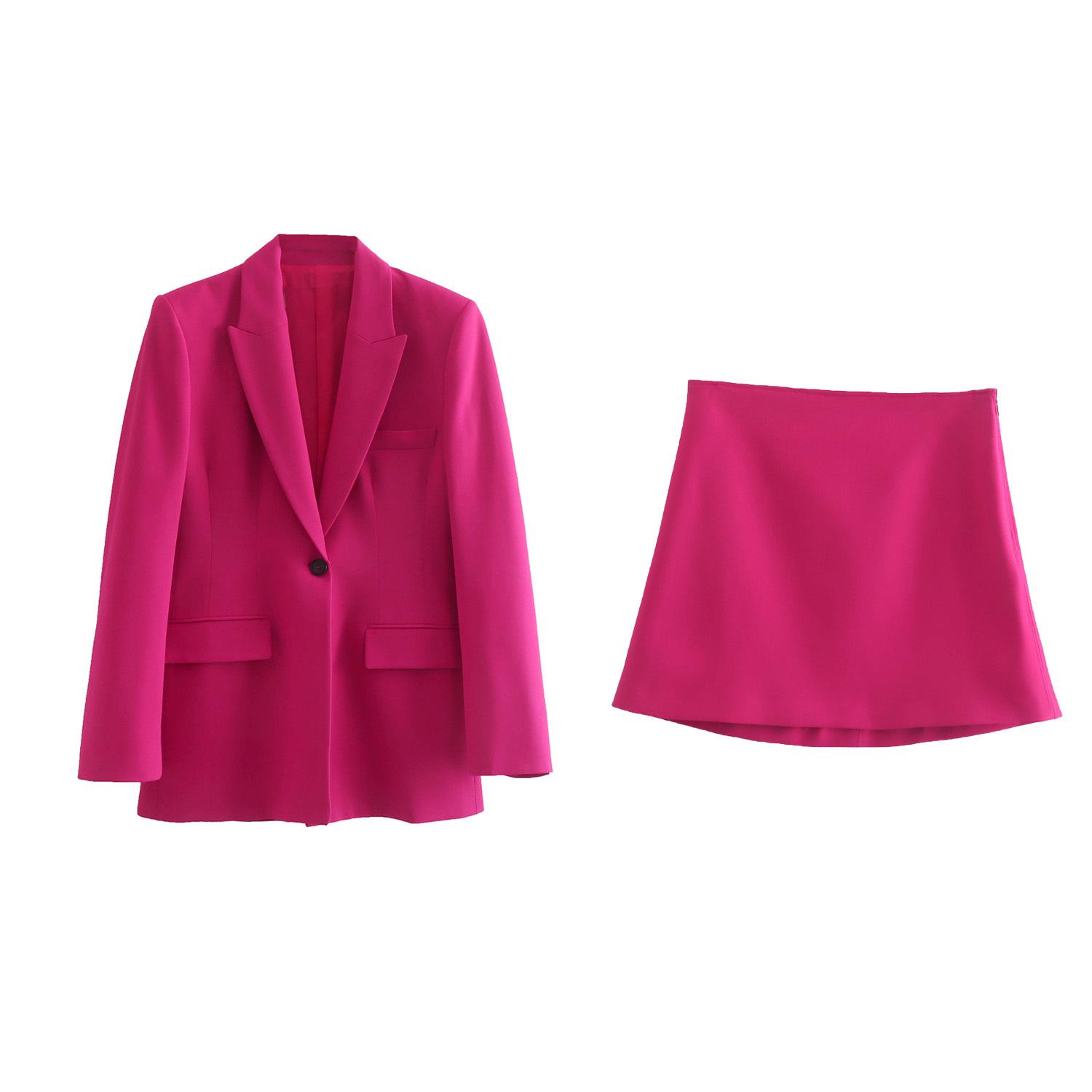 Pants Fuchsia Women's Suit Skirt Sets Of Two Fashion Pieces For Women Fitted Female Blazer Elegant Chic Rose Red High Waist Short Mini
Pants Fuchsia Women's Suit Skirt Sets Of Two Fashion Pieces For Women Fitted Female Blazer Elegant Chic Rose Red High Waist Short Mini