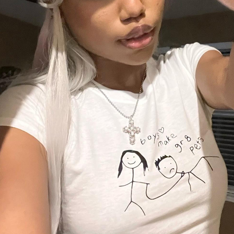 Women s T Shirt Punk E girl Graphic Tee gothic print T shirt 90s streetwear summer women vintage casual o neck basic crop top y2k Harajuku slim 230420, Blue
Women s T Shirt Punk E girl Graphic Tee gothic print T shirt 90s streetwear summer women vintage casual o neck basic crop top y2k Harajuku slim 230420, Blue