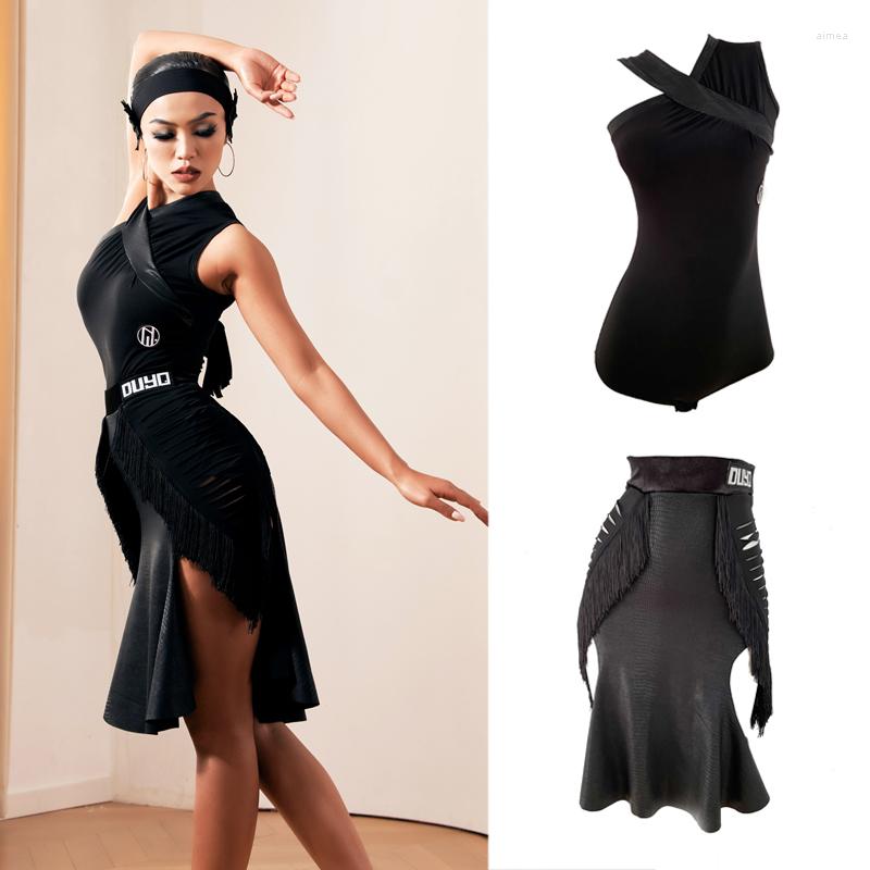 Stage Wear Sexy Sloping Shoulder Sleeveless Top Side Fringes Skirts Women Ballroom Performance Dancing Clothes Latin Dance Costume SL6319, Black top
Stage Wear Sexy Sloping Shoulder Sleeveless Top Side Fringes Skirts Women Ballroom Performance Dancing Clothes Latin Dance Costume SL6319, Black top