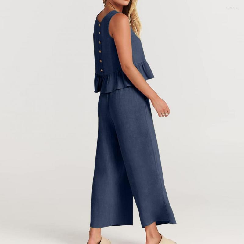 Women' Two Piece Pants 2 Pcs/Set Stylish Women Summer Outfit Set Ruffle Pieces Tank Top Pure Color, Black
Women' Two Piece Pants 2 Pcs/Set Stylish Women Summer Outfit Set Ruffle Pieces Tank Top Pure Color, Black