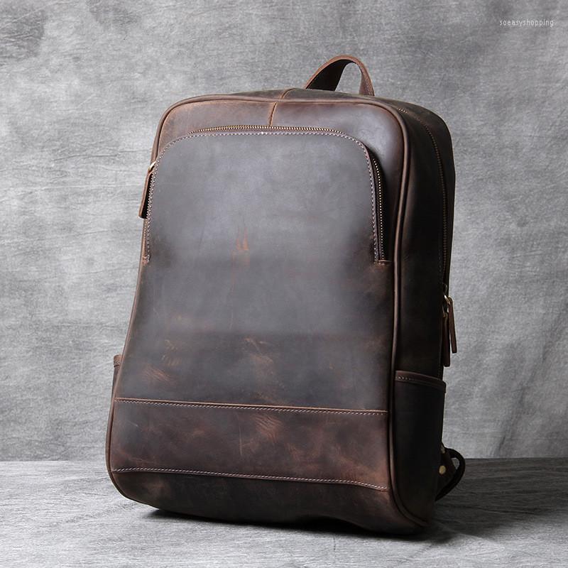 Backpack Simple Vintage Men's High Quality Genuine Leather Daily Outdoor Travel Work Large Laptop Schoolbag, Coffee
Backpack Simple Vintage Men's High Quality Genuine Leather Daily Outdoor Travel Work Large Laptop Schoolbag, Coffee