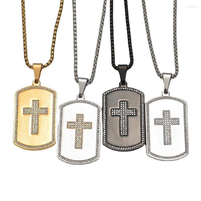 Chains Stainless Steel Black Cross Zircon Stone Hip Hop Tag Pendant Necklace Fashion Jewelry Women Men Gift For Him
Chains Stainless Steel Black Cross Zircon Stone Hip Hop Tag Pendant Necklace Fashion Jewelry Women Men Gift For Him