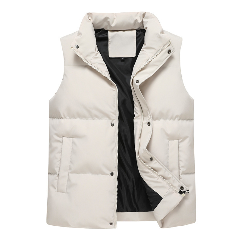 Men's Vests Winter Men Solid Color Stand Collar Down Multicolor Waistcoat Sleeveless Jackets Male Warm Windproof Coats S8XL 230420